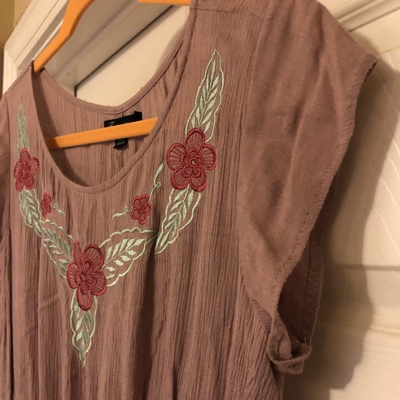 Mauve Embroidered Dress - Picture 3 of 5